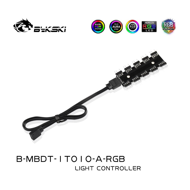 Bykski RGB /A-RGB Hub / RGB header extend 1 to 10 / For 4pin 12v RGB /3PIN 5V LED strip / RGB adapter