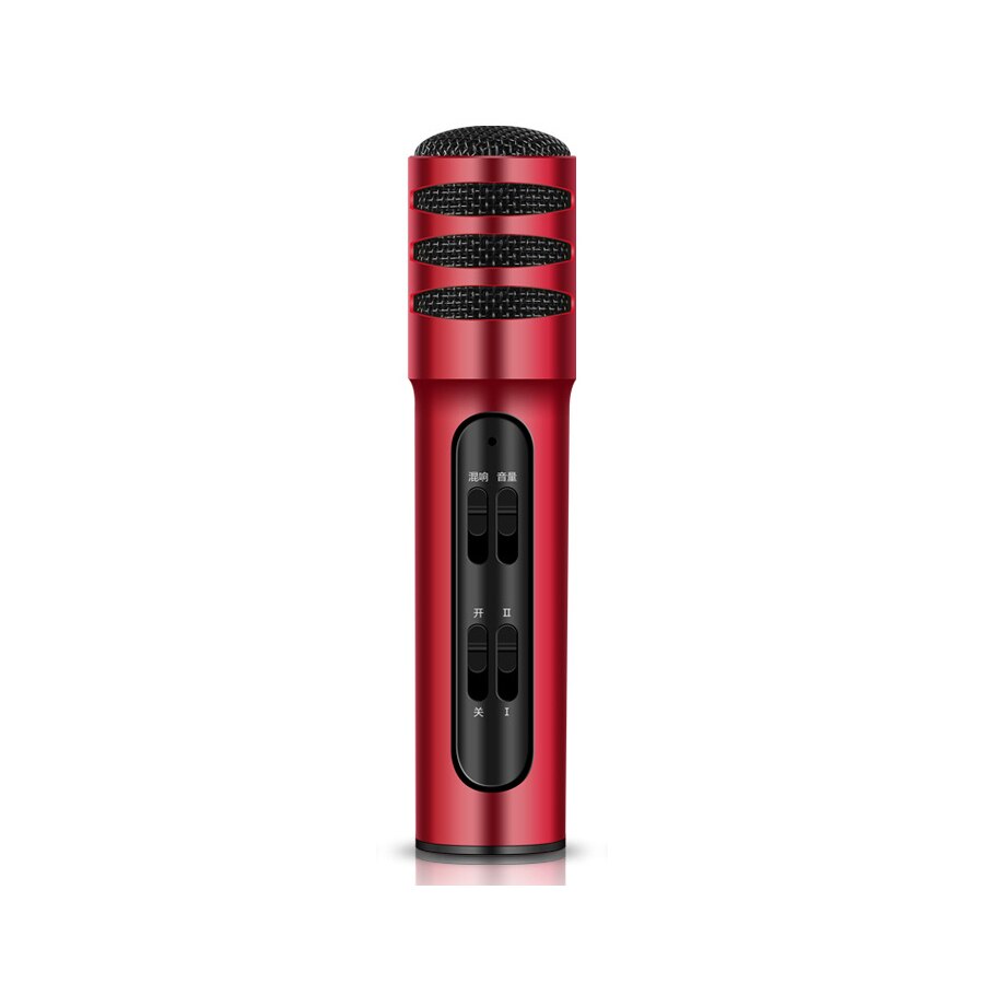 MAMEN Phone Microphone Condenser Microphone Karaoke Mic for Live Singing Recording Cardioid Pickup Microfone: Red