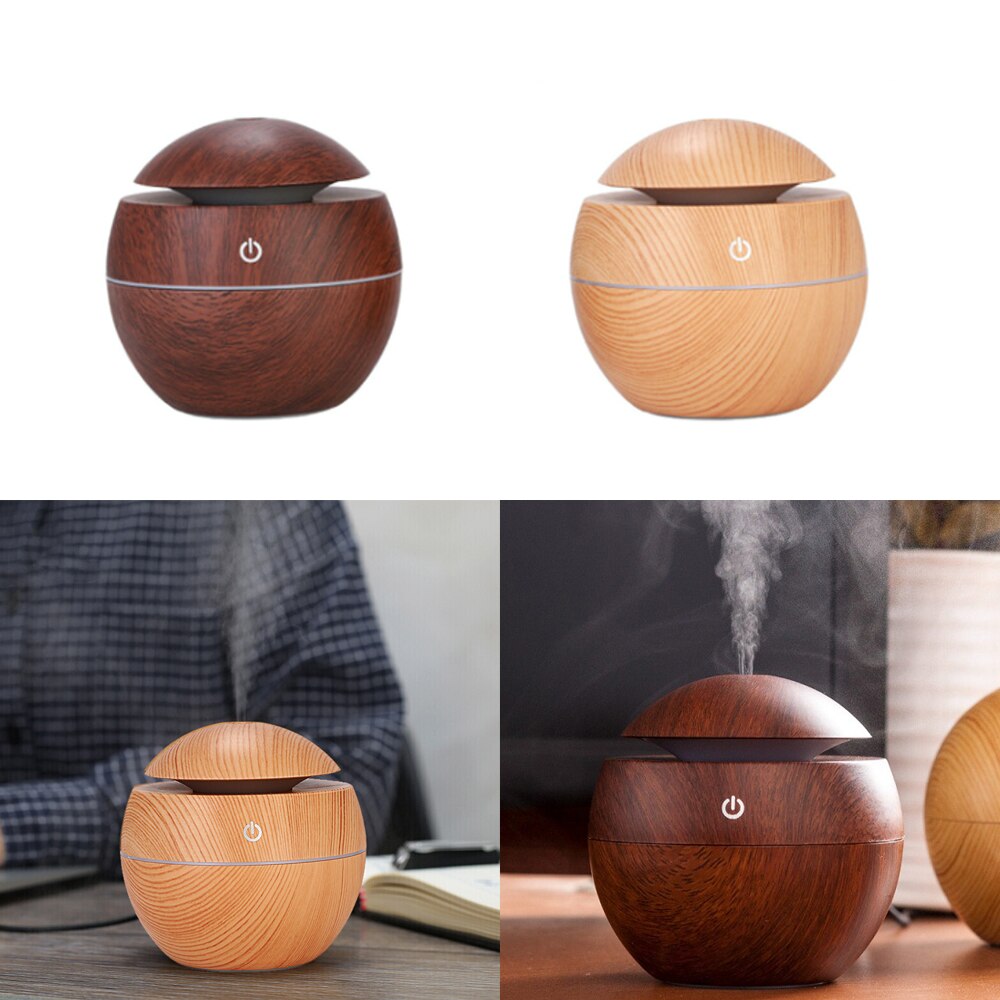 Wood Grain USB Air Humidifier Aroma Diffuser LED Night Light Electric Essential Oil Diffuser aromatherapy For Home Office