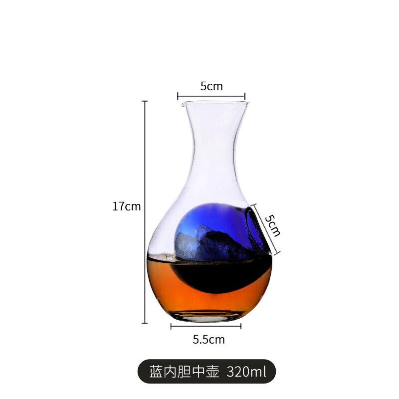 Crystal Glass Wine Decanter Japanese Hole Sake Glass Ice Jug Champagne Cooling Tools Thumb Hole Hamster Nest Wine Cocktail