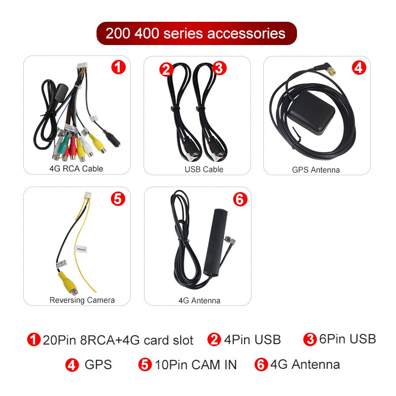 Mic Auto Usb Kabel Voor Android Auto Radio Lange Usb Kabel 4 Pin En 6 Pin Connector: M200 400  all Cable