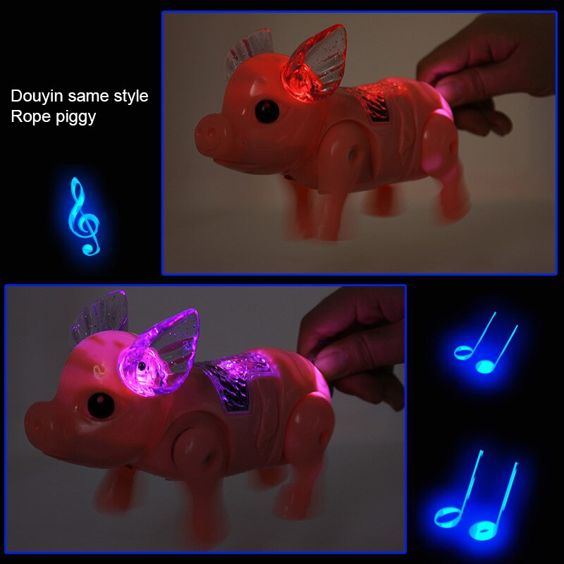 Leuke Elektrische Muziek Wandelen Varken Speelgoed Led Light Glow Elektronische Huisdieren Lantaarn Speelgoed Kinderen Kids Baby Meisje Jongen Educatief speelgoed