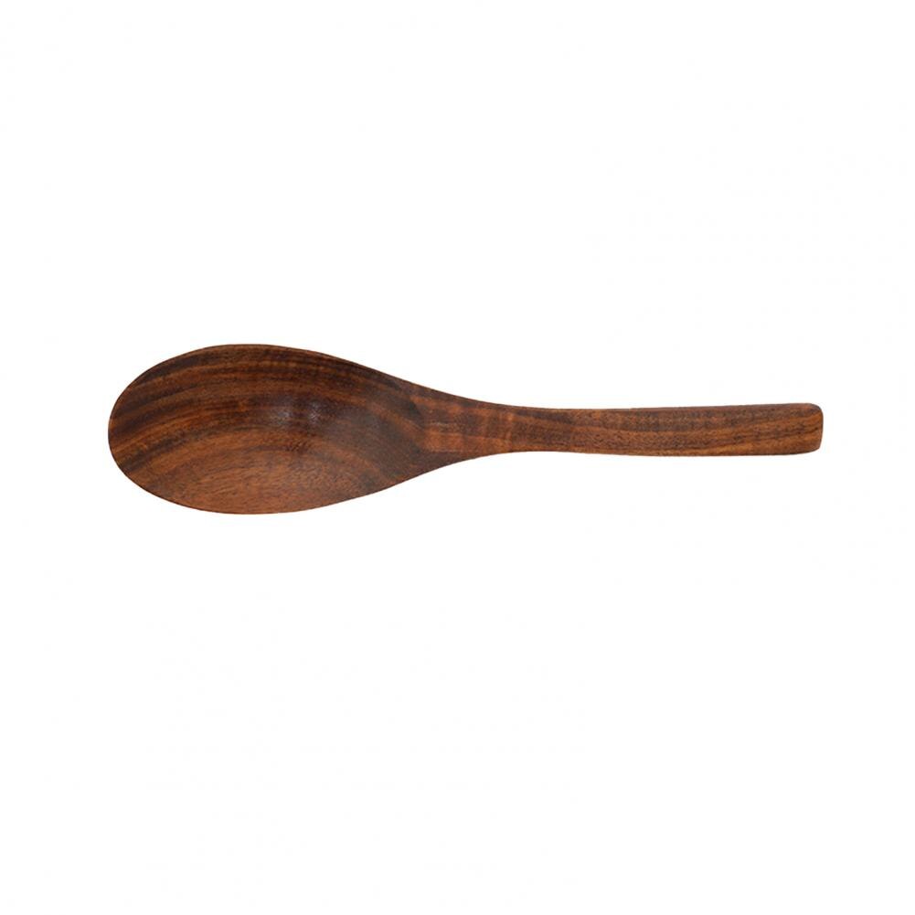 1pc Dessert Spoon Wooden Spoons Ice Cream Dessert Spoon Kitchen Flatware Wood Soup Spoons for Eating Mixing Stirring Dinnerware: 4