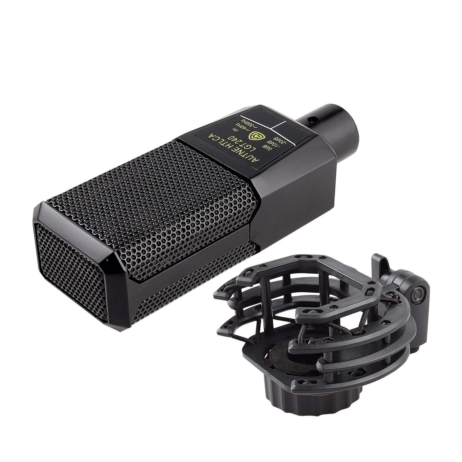 Muslady Large Diaphragm Cardioid Condenser Microphone Unidirectional Mic with Shock Mount Cable for Gaming Podcasting Recording