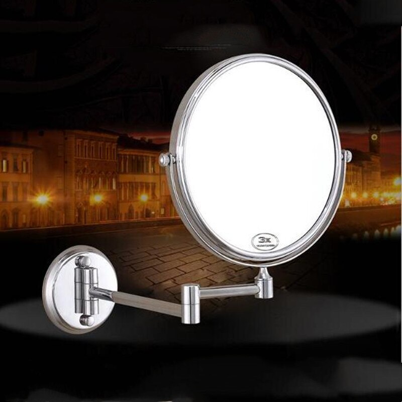 Krom runde 6 " tommer & 8 " dobbeltsidet moderne forfængelighed kosmetiske badespejle drejelige spejle drejelige foldbare til makeup