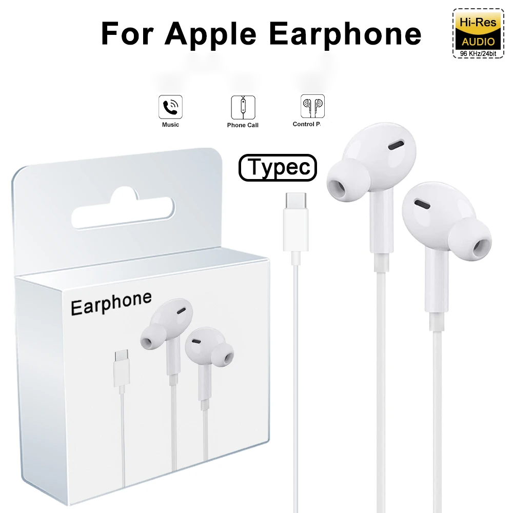 Voor Apple Hoofdtelefoon Voor iPhone 15 14 13 12 11 Pro Max X 8 Plus Koptelefoon Bluetooth Bedrade Oordopjes accessoires: Blauw