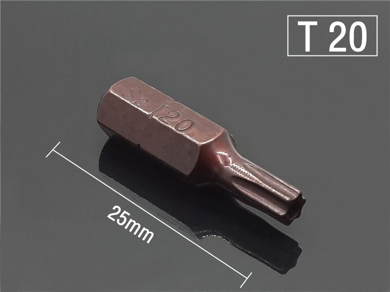 1Pc Security Bit Set Tamper Proof Screwdriver Drill Bit Screw Driver Bits Hex Torx Flat Head 1/4" Driver Bits Hand Tools T5 -40: Red T20 (25mm lengt)