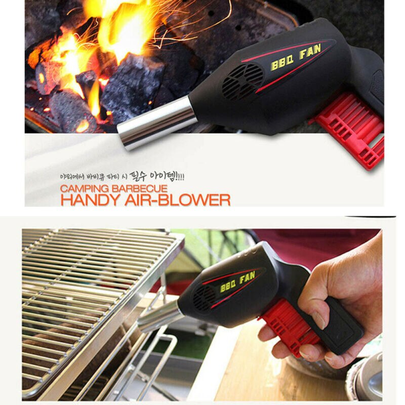 Manual/Electric BBQ Fan Air Blower Outdoor Picnic Grill Barbecue Cooking Tool