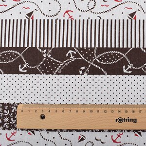 Chainho, kaffefargeserie, trykt bomullslinstoff til gjør-det-selv quilting og sy sofa, bordklær, gardin, veske, putemateriale: E 1 stk 50 x 150