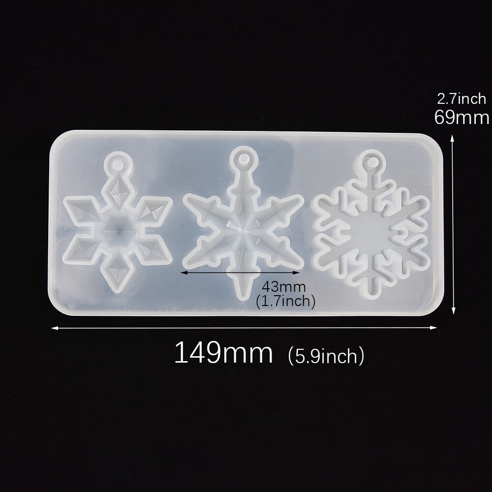 SNASAN christmas snowflake pendant Silicone Mold for jewelry making Resin jewelry tool UV epoxy resin molds decorative crafts: DZ73-No5