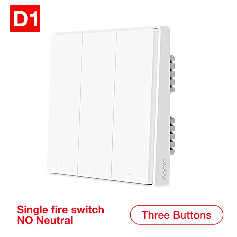 Aqara Wall Switch D1 Zigbee Smart Zero Line Fire Wire Light Remote Control Wirelss Key Wifi Switch Without Neutral For MI Home: No Neutral 3Key