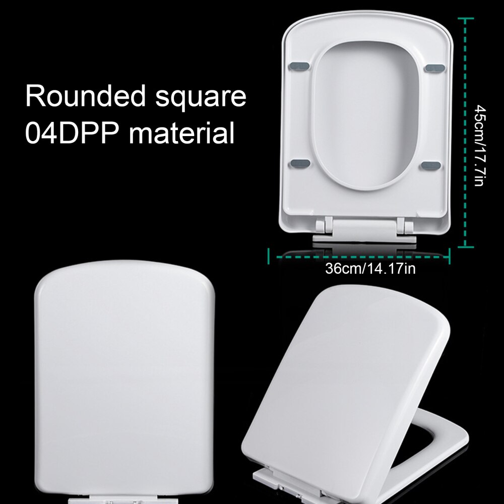 Toilet Close Heavy Duty Elongated Multifunction Round Bathroom Mute Easy To Install White Silent Slow Down Compression Seat