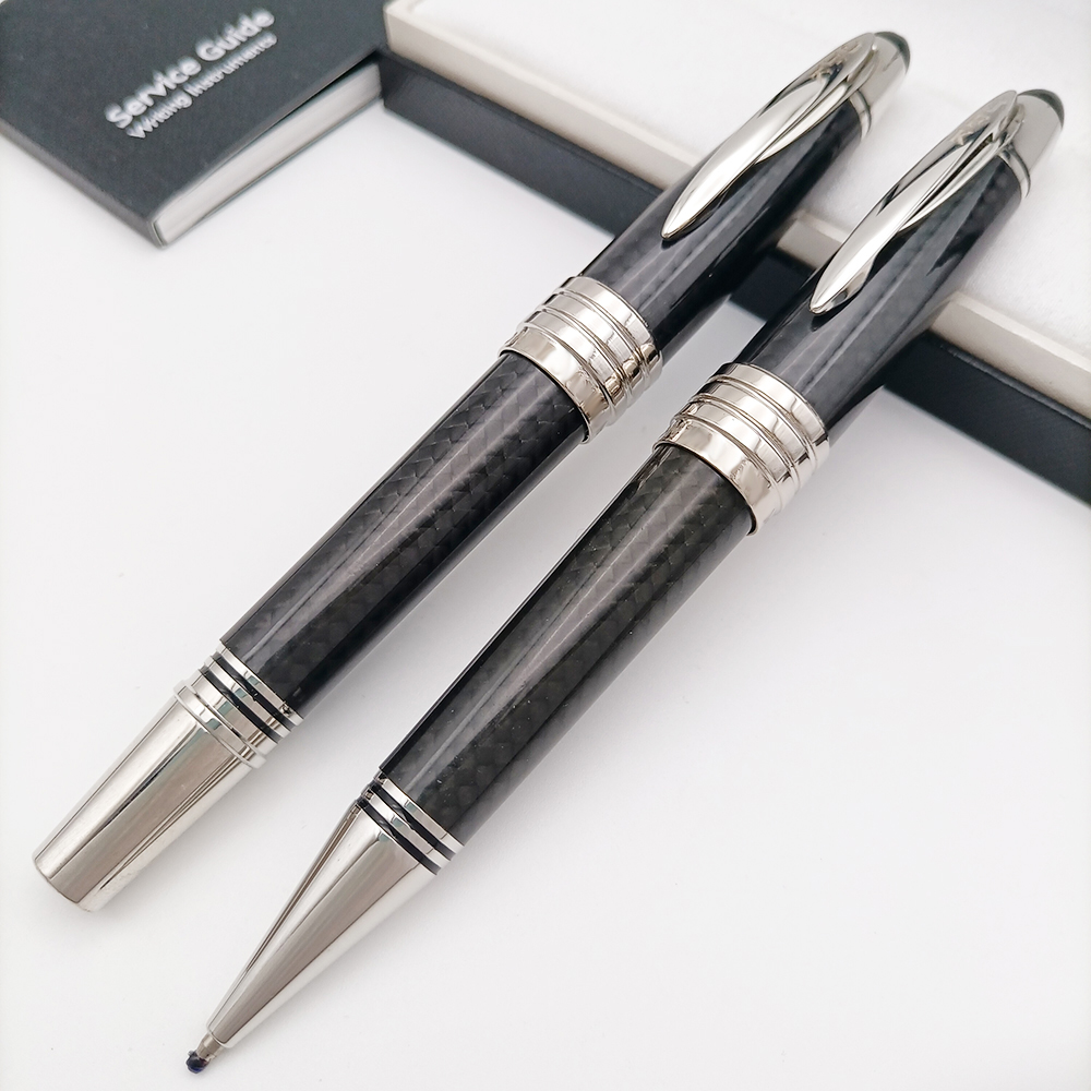 John Kennedy Carbon Fiber Rollerball Ballpoint pen Dark Blue Fountain Pen Writing Stationery with JFK Clip