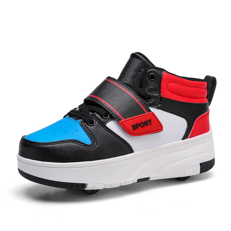 Amog Neue Rollschuhschuhe für Jungen und Mädchen, vier Räder, glatte Reitschuhe mit Rollen, Herren, Damen, Kinder, Eislaufschuhe: green / 12