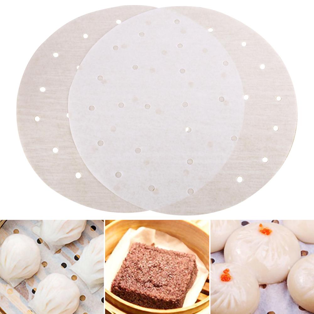 3 / 4/7/9 inch 100 Sheets of Round Baking Paper Steamed Paper Oven Barbecue Steamed Bun Paper: 7 inch