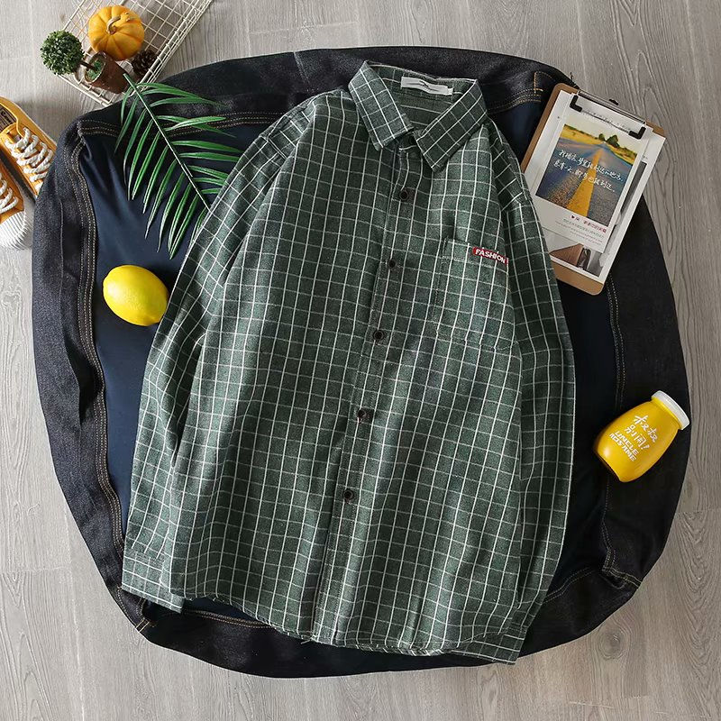 Plaid Shirt Mannen Lange Mouwen Streetwear Kleding Heren Shirts Harajuku Top Mannetjes Vintage Plus Size Fashions Koreaanse Stijl Eenvoudige