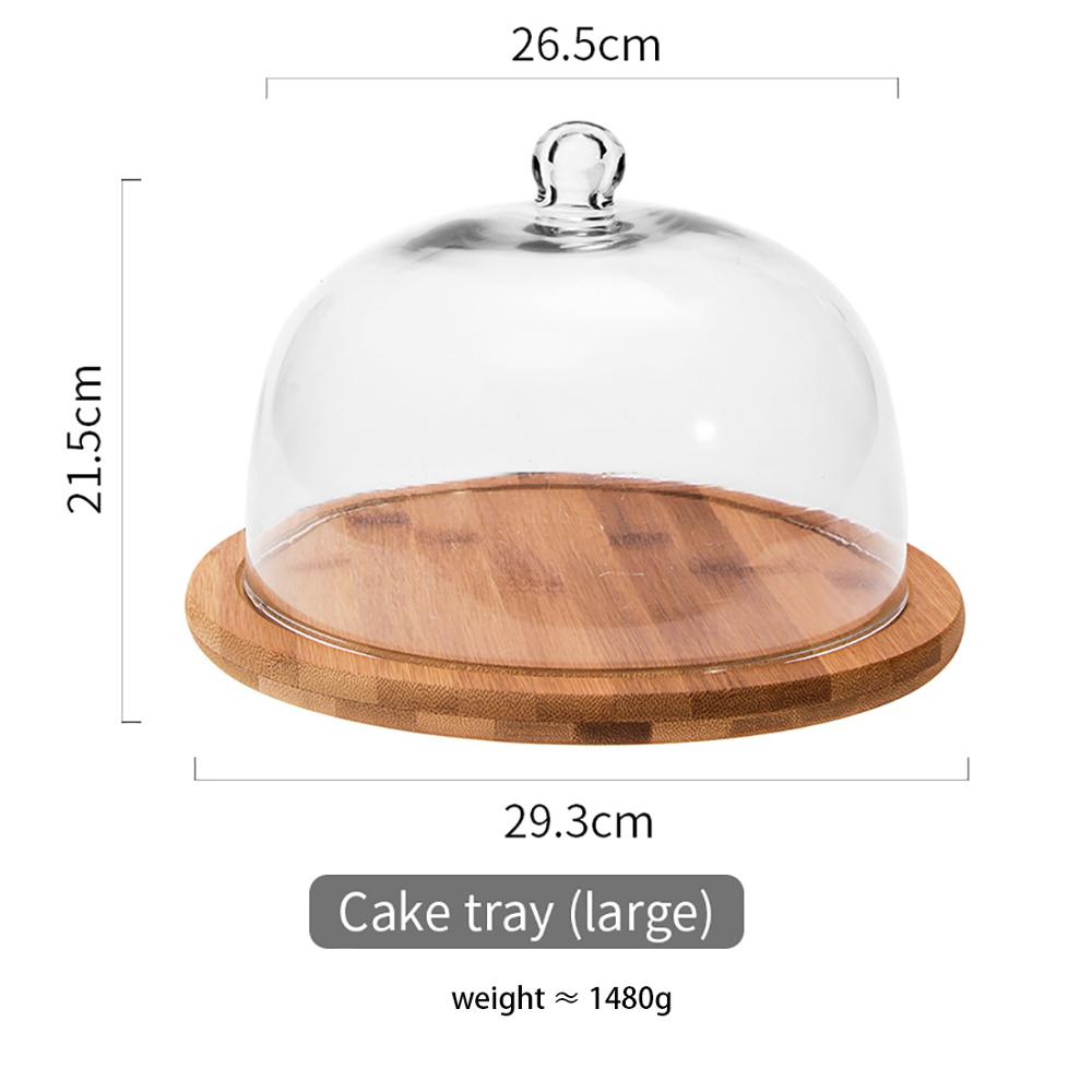 6 8 10 tommer kagebakke med glasdæksel frugt dessertplade bagning forsyninger middagstallerken køkkenredskaber: Stor
