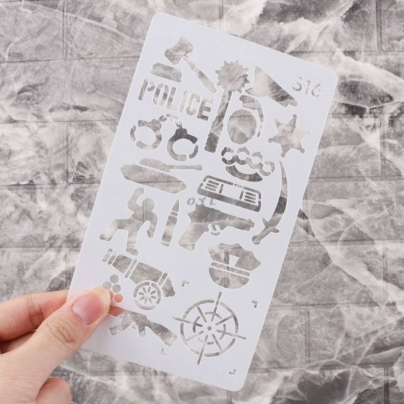 24 blätter Zeichnung Vorlage Schablonen Tagebuch Notizbuch Tagebuch Scrapbooking Hohl DIY Schreibwaren Schule Bürobedarf