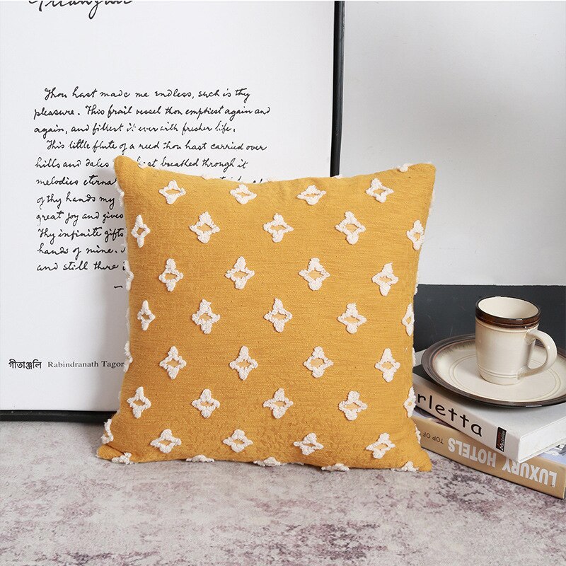 Baumwolle Leinen Umarmung Kissen eins Wind Gelb schneiden Blume Umarmung Kissen Hause Bett Kissenbezug Sofa Stuhl Rückenlehne