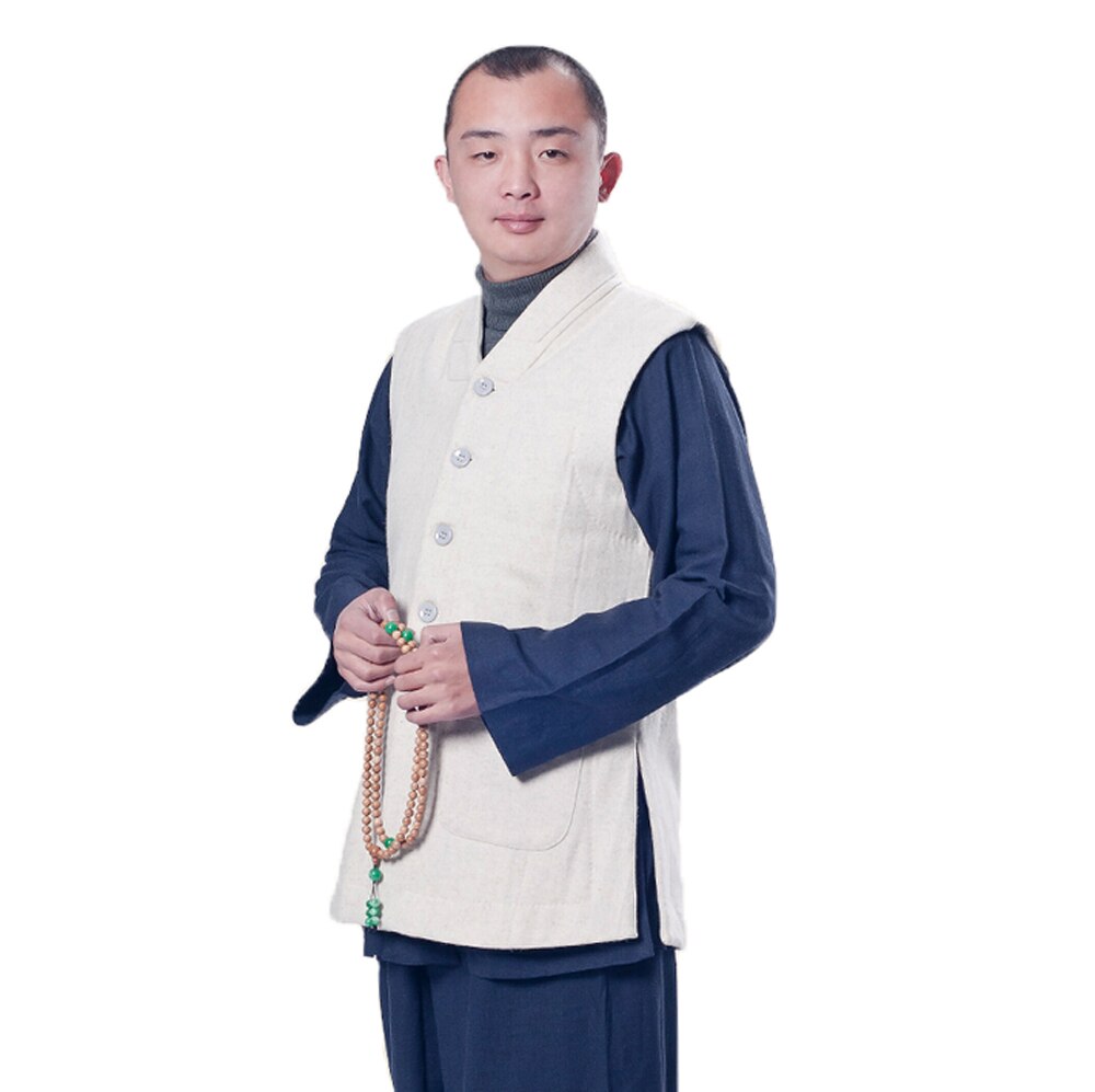 Buddhist Monk Winter Woolen Vest Warm Robe Kungfu Shaolin Costume