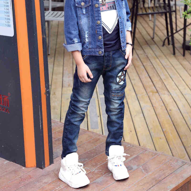 Jeans per bambini ragazzi primavera 2021 abbigliamento per bambini cotone stella adolescente pantaloni in Denim Jeans Patchwork vestiti per ragazzi grandi 14 anni nuovo