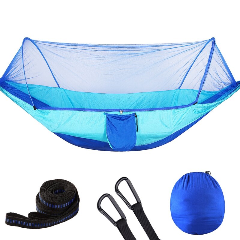 Parachute Doek Automatische Quick-Opening Tent-Type Outdoor Camping Klamboe Hangmat, Lichtgewicht Nylon Parachute Hangmat: C
