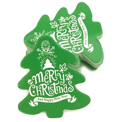 100Pcs Kerst Serie Tags Papier Label Label Diy Ambachten Hang Tag Bakken Wikkelen Decoratieve Card Kerst gunsten: Tree-Green