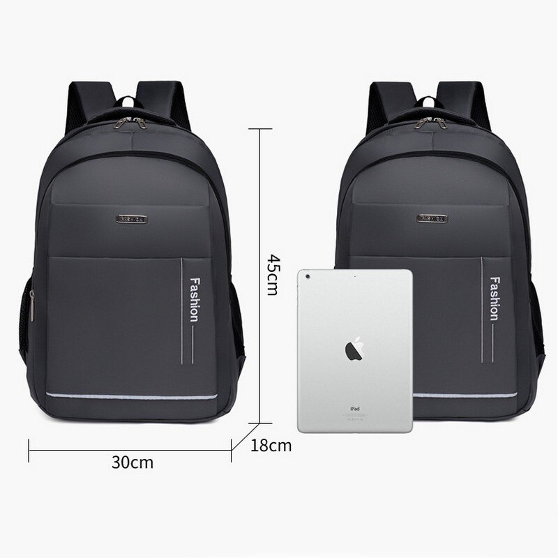 Men Backpack for Laptop 15.6 Inch Nylon Waterproof Black Large Capacity College Students High School Bag Pack Male