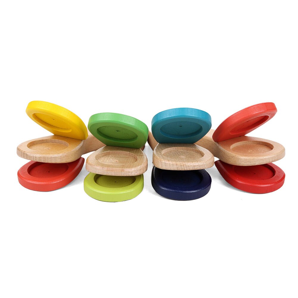 Baby Houten Klepel Vroege Educatief Kinderen Zuigeling Handvat Klappen Castagnetten Board Percussie Muziekinstrumenten Speelgoed