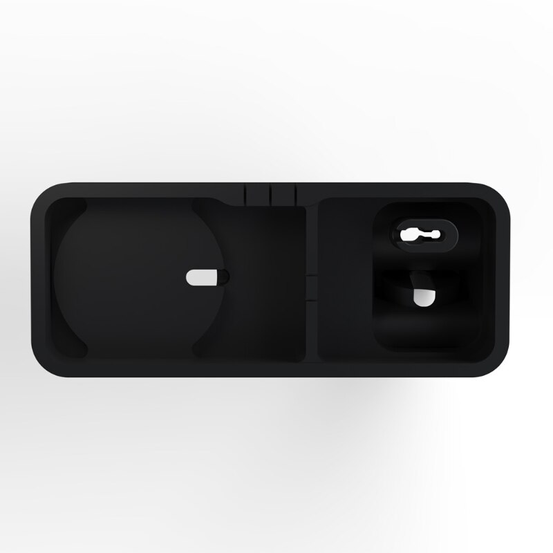 3 in- in-1- ladestation für handy, uhr und airpods, silikon-ladedock, magsaf-ständer (kabel/adapter nicht enthalten), schwarz