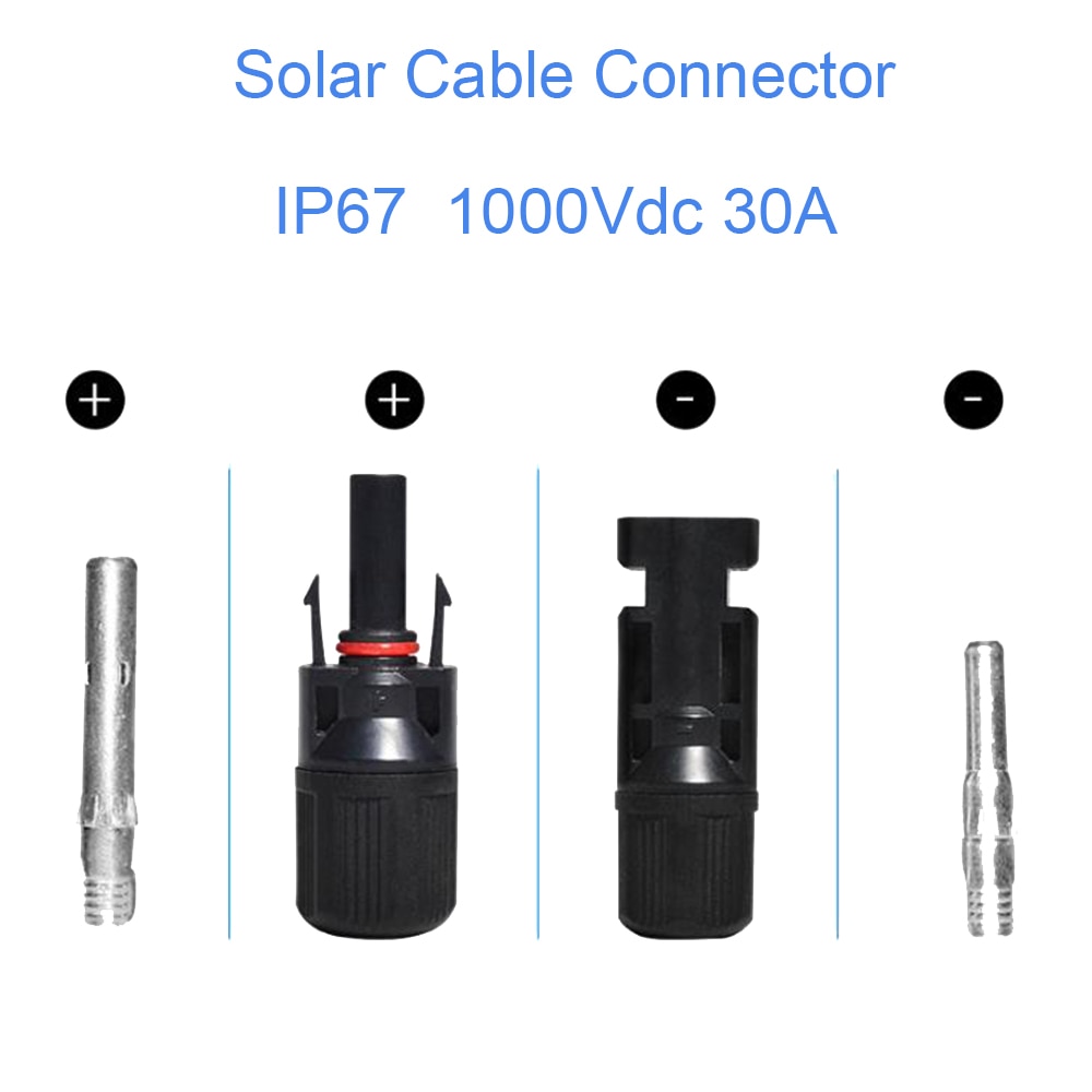 Connector Mannelijke En Vrouwelijke Solar Kabel Connector 30A 1000V IP67 Gebruikt Voor Solar Cable 2.5mm2 4mm2 6mm2
