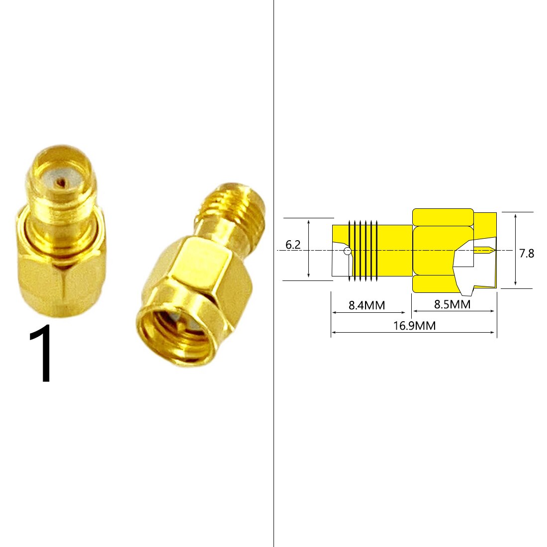 Adaptador de antena Wifi SMA macho hembra a BNC N macho hembra, Conector de enchufe RF coaxial, convertidor recto, precio al por mayor, 1 ud.: Type1
