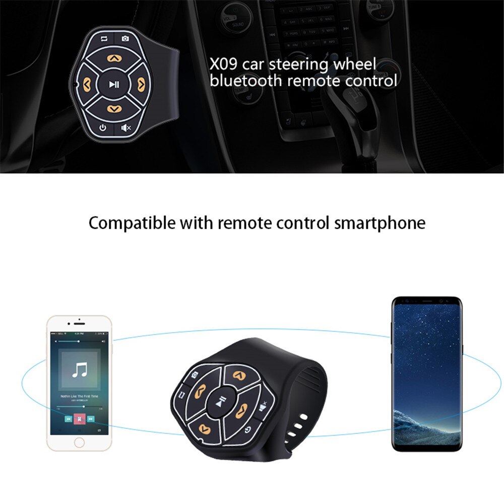 Kebidumei Draadloze Bluetooth Auto Afstandsbediening Keten Auto Kit Ontvanger Media Knop Voor Auto Stuurwiel Fiets Voor Ios Android