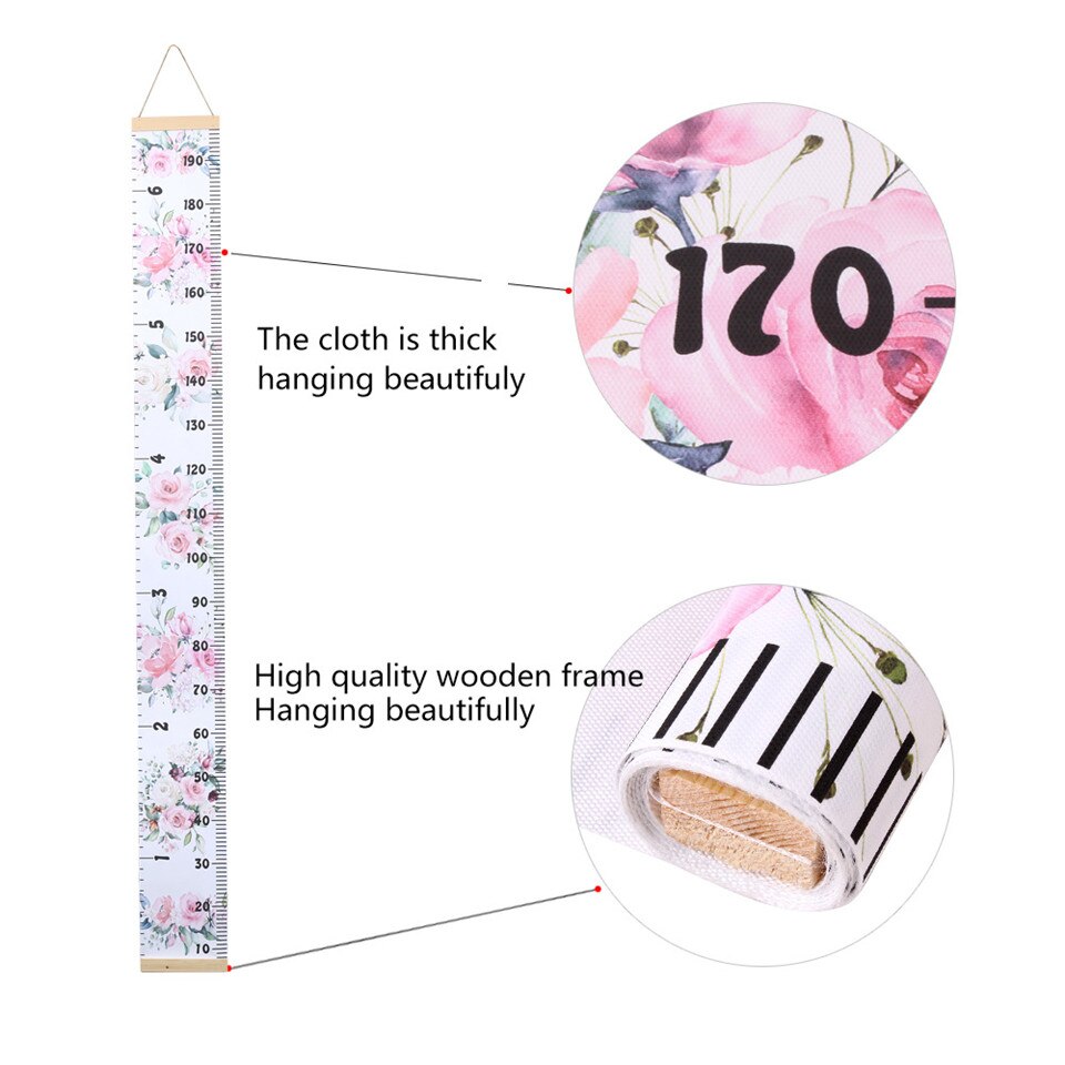 Children's Height Ruler For Kids Room Home Decoration Height Measurement Chart Movable hanging Canvas Height Chart Wall Decor