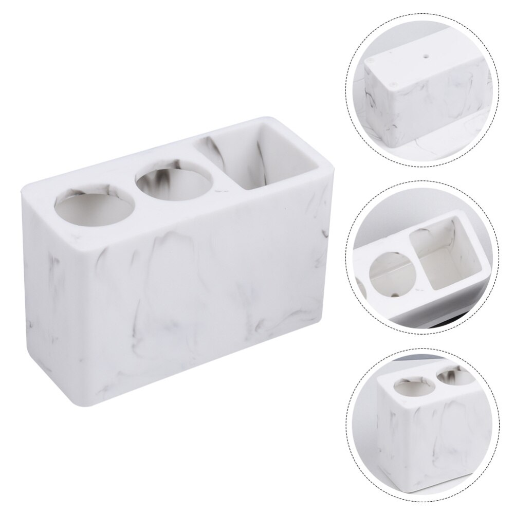 Marbling Electric Toothbrush Holder Resin Toothbrush Toothpaste Storage Rack: White