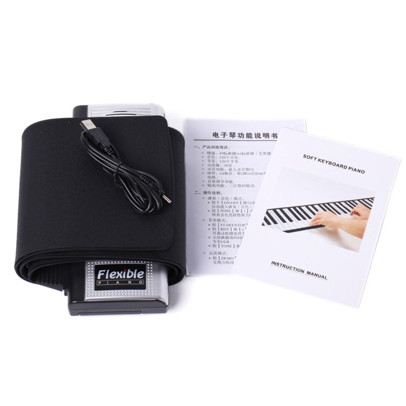 Foldable 61 Keys Flexible Soft Electric Digital Roll Up Keyboard Piano: Default Title