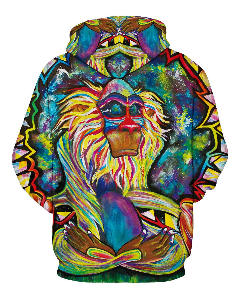 3D Graphic Print Hoodie - Lion Oil Painting Design - Breathable Polyester - Men's & Women's Casual Wear