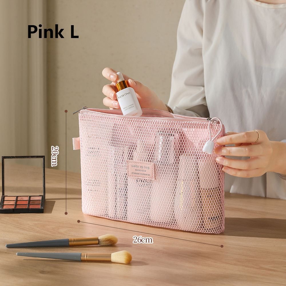 Mesh Clear Makeup Storage Small Bag Pillow Lipsticks Cosmetic Washbag Pouch Large Capacity Mini Women Organizer Bag Clutch Bag: army green