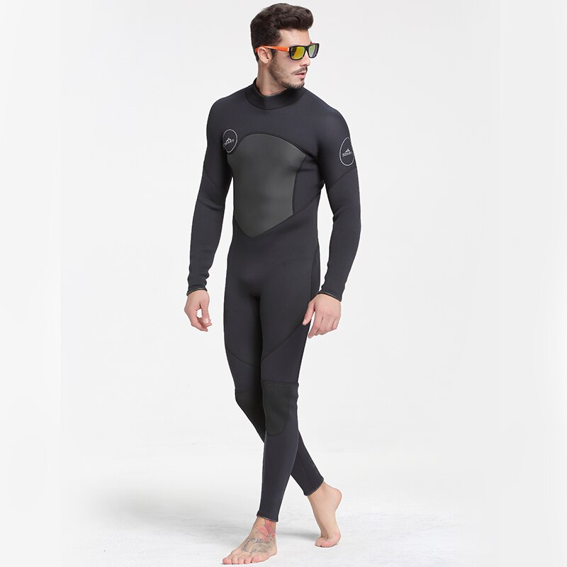 Men's 3mm Neoprene Wetsuits Back Zip Full Wetsuit Blue/Black Long Sleeve for Snorkeling, Scuba Diving, Surfing