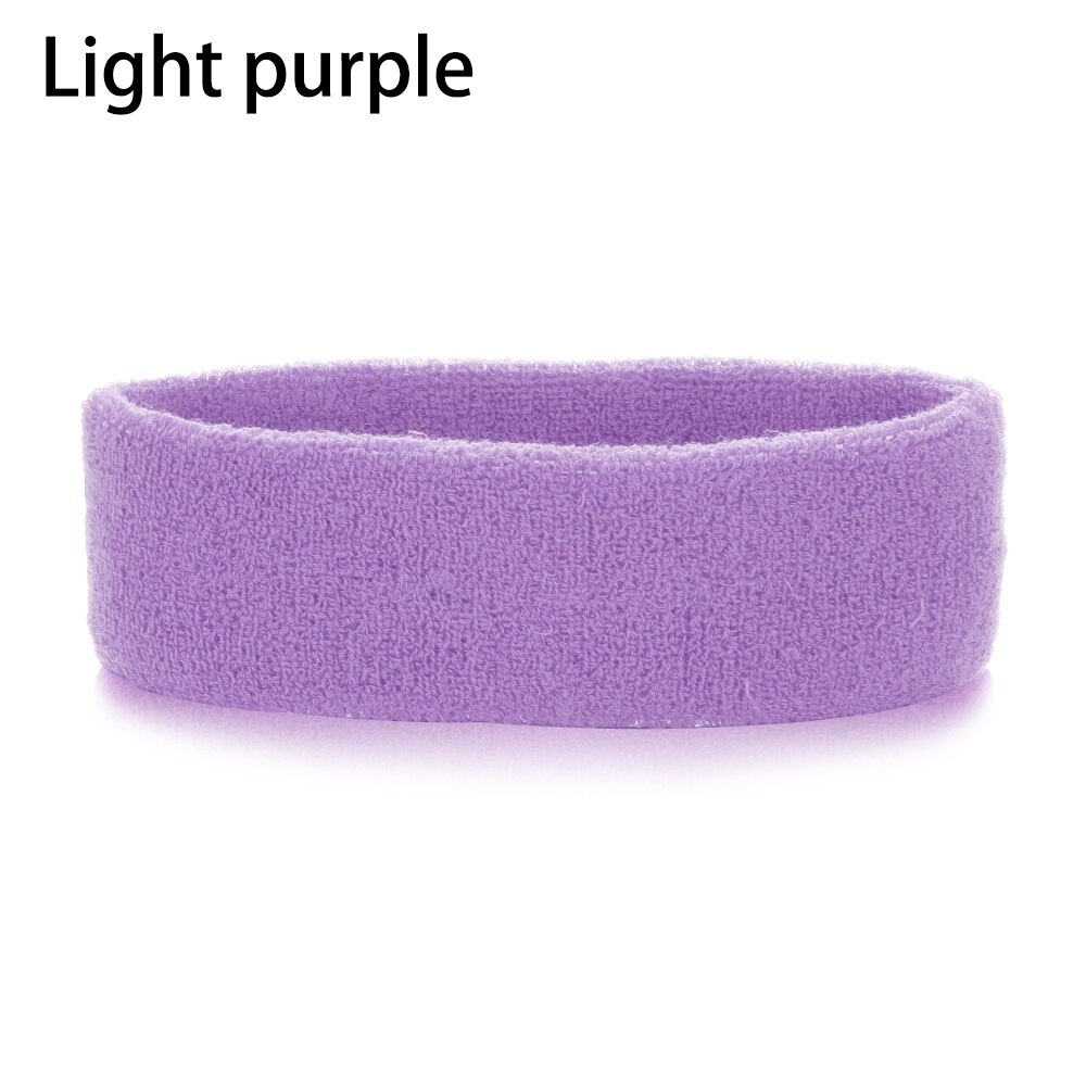 1PC Multicolor Cotton Unisex Sweatband Elastic Athletic Hair Bands Terry Cloth Moisture Wicking Working Outside Sports Accessory: Light purple