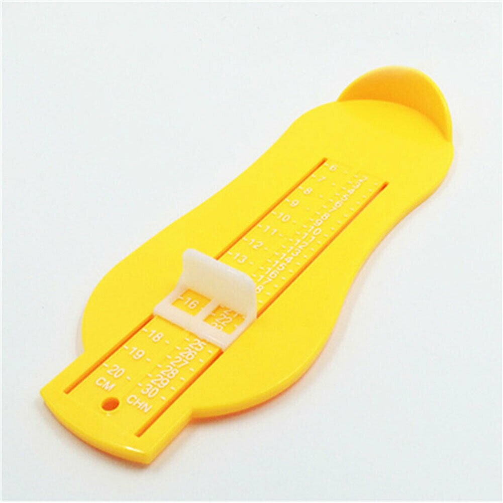 5 colores chico bebé pie medida calibre regla de medición de tamaño de zapatos herramienta ABS bebé rango ajustable de 0-20cm de tamaño: Amarillo