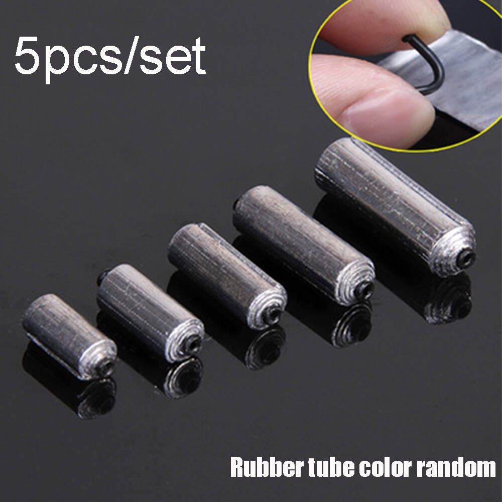 5PCS Black Stainless Steel Weights Lead Sinker Telescopic Fishing Rod Round Shot Hook Connector Split Ocean Fishing Lead Fall