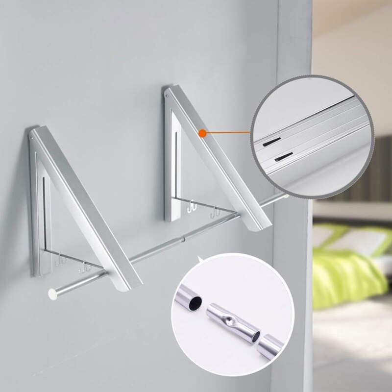 Perchero Invisible plegable para ropa, montado en la pared, multifuncional, a prueba de viento, L9CF