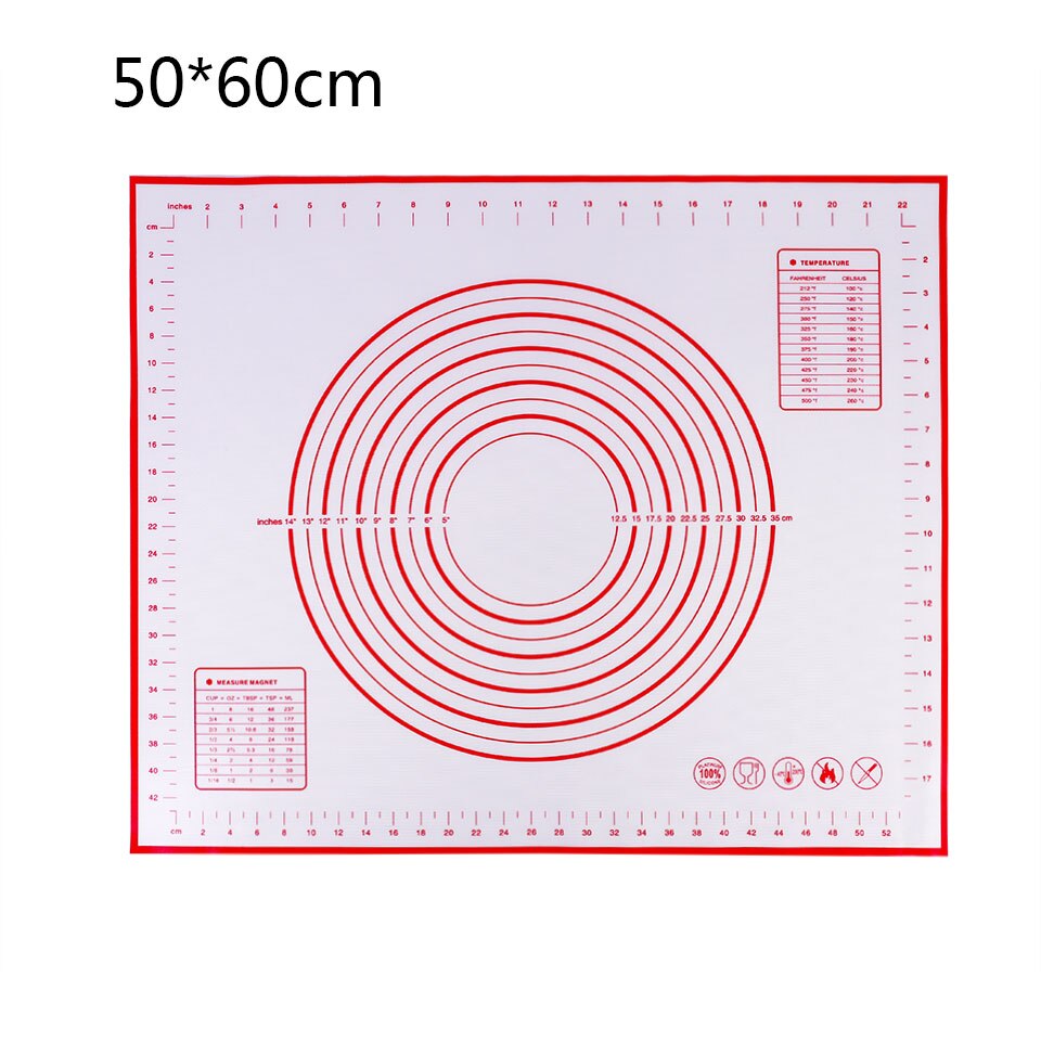 Wiederverwendbare Silikon zurück matt Umweltfreundliche matt Für rollen Teig Pad Große Nicht-Stock Ofen Konditorei Backen Zubehör Werkzeuge Neue: 50X60CM rot