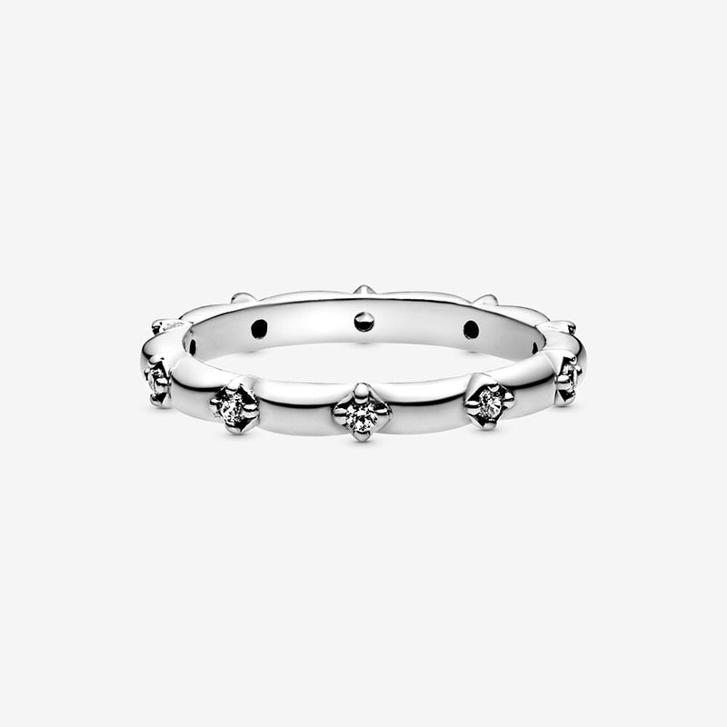 Lente Authentieke 925 Sterling Zilveren Ring Fonkelende Daisy Bloem Kroon Ringen Vrouwen Engagement Sieraden