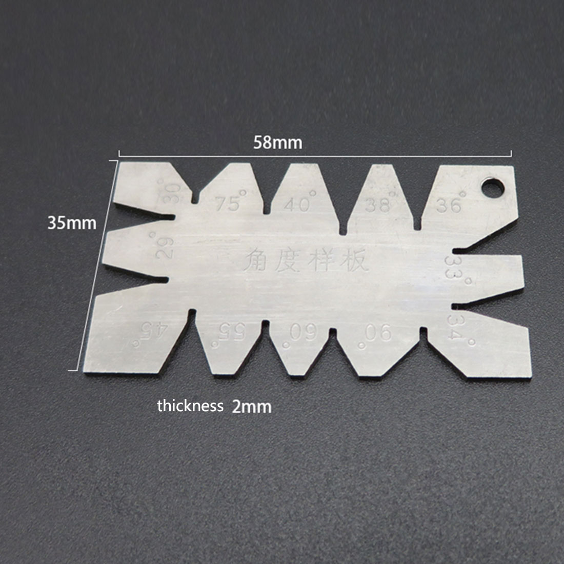 1Pc Sliver Stainless Steel Screw Thread Cutting Angle Gage Gauge Measuring Tool