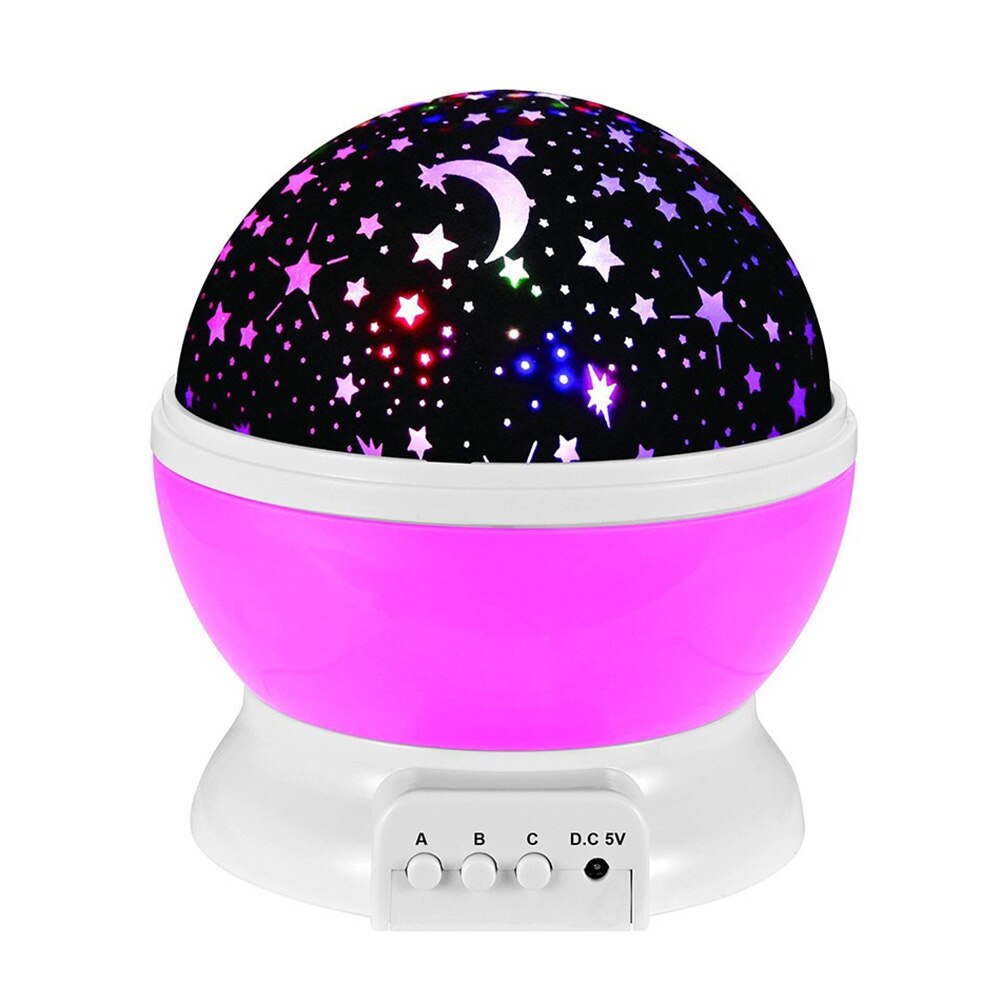 Nachtlampje Projector Star Moon Sky Roterende Batterij Operated Bedlampje Voor Kinderen Kids Baby Slaapkamer Nursery: Roze