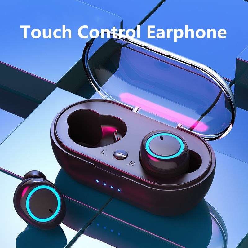 Bluetooth Oortelefoon V5.0 Tws Touch Control Stereo Sport Draadloze Headset Ruisonderdrukking Oordopjes Met Power Bank Voor Huawei Xiaomi