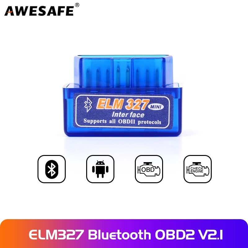 Auto Scanner Mini ELM327 Bluetooth Obd 2 OBD2 V2.1 Adapter Car Diagnostic Tool Scan Tool Voor Awesafe Dvd