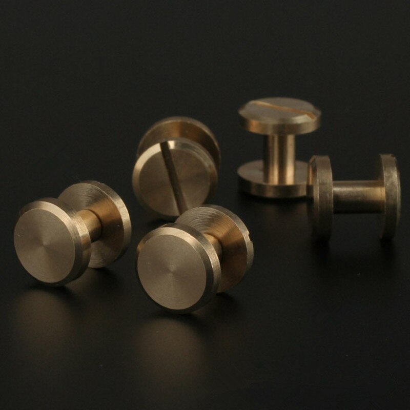 20 pçs bronze rebites parafusos de couro prego artesanato rebites carteira parafusos sólidos botões de pano unhas decorações diy scrapbooking álbum